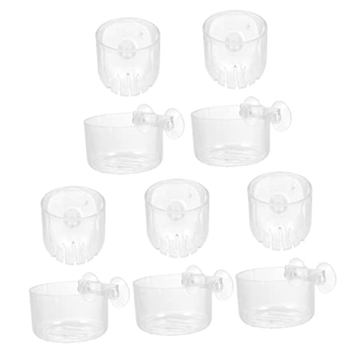 DOITOOL 10 Stück Acryl Unterwasser Aquarium Pflanzenhalter Cup Pflanze für Einfache Reinigung von DOITOOL