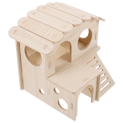 DOITOOL 1pc Haustier Spielhaus Hamsternest Holz Haustier Schlafhaus Holz Hamster Cottage Sicherer Spaß Für Hamster von DOITOOL