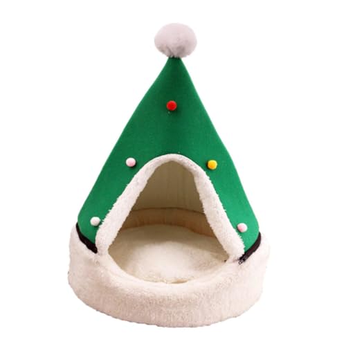 DOITOOL 1Stk Weihnachtshaustiernest Katzenbett Weihnachtskatzenhöhle Zelt Weihnachtsbett für Haustiere Haustierzubehör warmes Bett Katzennest Haustierhaus Haustierbett von DOITOOL