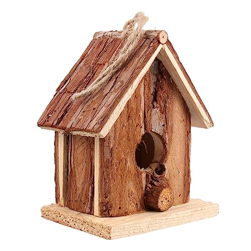 DOITOOL Elegantes Vogelhäuschen für Den Garten Aus Holz Vogelhäuschen mit Schrägem Dach Zum Aufhängen für Gartendekoration von DOITOOL