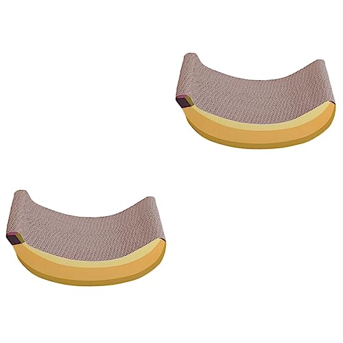 DOITOOL 2 STK Banana Corrugated Cat Kratzbaum Katze Spielmatte Katzenkratzbett Spielzeuge Teppich Katzenkratzbrett Kratzspielzeug für Katzen Banane Wellpapier Katzenzubehör Katzenkratzer von DOITOOL