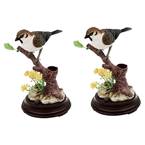 DOITOOL 2 STK Zwitschernder Vogel Action-Figuren-statuen Aktivierter Vogel Sprechender Vogel Elektrischer Papagei De Porristas Weiches Spielzeug Singendes Tierspielzeug Plüsch Pirat Sensor von DOITOOL