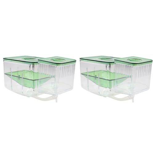 2 x Fischzuchtbox, transparente Aquariumbox, Doppelzucht-Aquarium, Frittiere, Brutkasten für Guppy, Baby, Fischbrutstätte, Aquarium-Trennwand von DOITOOL