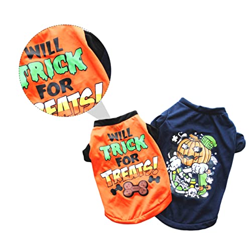 DOITOOL Halloween-t-Shirts 2-teiliges Hundekleidungsset Modische Bequeme Und Atmungsaktive Haustierbekleidung von DOITOOL