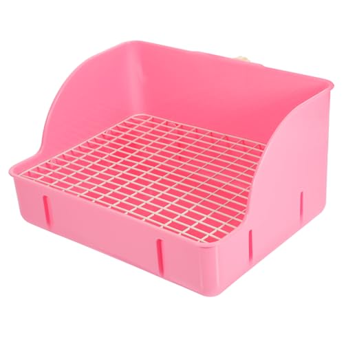 DOITOOL 2St Hasenstreu Häschen-PIPI-Toilette Schmucktablett Taubenbedarf Hasen-Reinigungsmittel Eckstreuwanne Haustier töpfchen Ecke Bettpfanne Bettauskleidungen Käfig Tablett-Box Rosa von DOITOOL