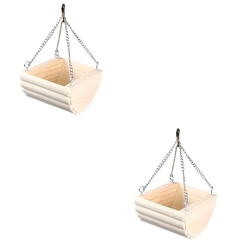 DOITOOL 2St hängender Vogel Meerschweinchen-Hängematte tatsächl Little Pets treppen Men Spielzeug schaukel Haustier hängendes Nest Hamster Nest aus Holz Langen Papagei Protokoll von DOITOOL