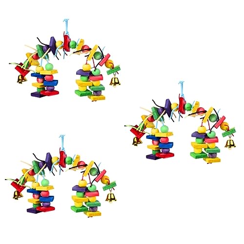 DOITOOL 3 STK Papageiennagespieße Papageienspielzeug Beißspielzeug Papageienkäfig Spielzeug Vogel Spielzeug Holzspielzeug Kauspielzeug Für Papageien Holzbausteine Haustier Vögel Hölzern von DOITOOL