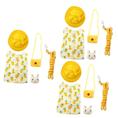 DOITOOL 3 Sätze Hasenkleidung hasentasche Bunny Suit hasenkostü für Kaninchenkleidung hasenkostü Set hasenkostüme die Katze Frettchen Haustier-Outfit Hamster Kaninchen-Anzug Baumwolle von DOITOOL