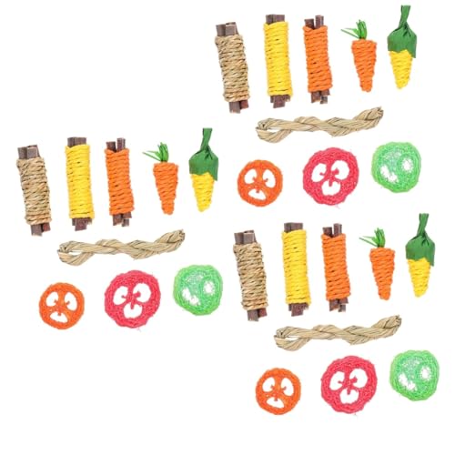 DOITOOL 3 Sätze Hamster-Spielzeug Welpen Snacks Spielzeug Zum Zerkleinern Von Vögeln Kleines Vogelspielzeug Beißspielzeug Für Welpen Leckereien Für Sittiche Kauen Tierfutter Hölzern von DOITOOL