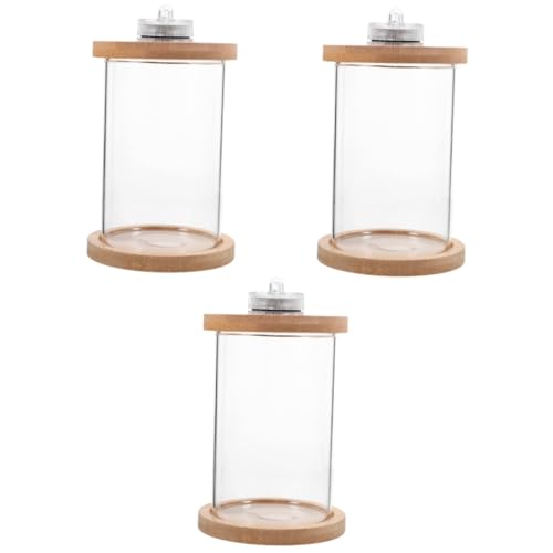 DOITOOL 3-Teiliges Glaseimer-Aquarium Betta-Aquarium Aquarium Mit Led-Licht Beleuchtetes Terrarium Led-Aquarium-Set Aquarium Mit Led-Beleuchtung Glasterrarium Kleines Aquarium von DOITOOL