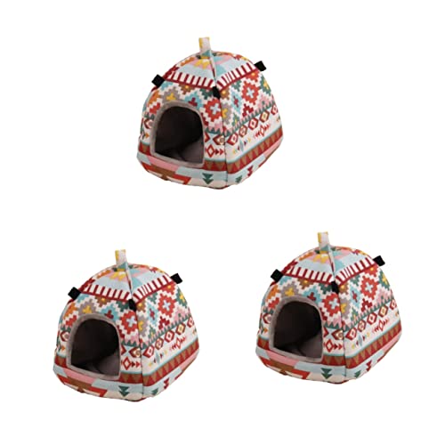 DOITOOL 3St Hamsterbetten Hamsterhausbett Meerschweinchen Haustierbett Vogelhaus Mäuse warme Matte Vogel Haustierbett Hamsterkäfig Hamsternest Vögel warme Unterlage Lieferungen Warmes Nest von DOITOOL