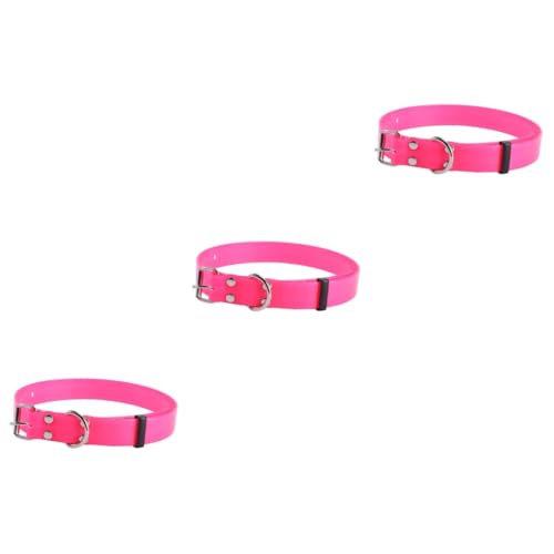 DOITOOL 3St Halsband PVC-Kragen geprägt verstellbare Welpenhalsbänder für Wurf starker Kragen Hunde hundekragen Dog Collars aus Rindsleder einstellbar Haustierzubehör von DOITOOL