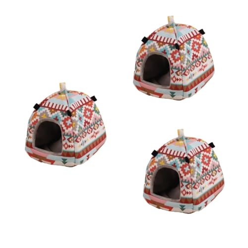 DOITOOL 3st Hamsterkäfig Hamsterzubehör Hamsternest Mäuse Warme Matte Haustier Warmes Warme Unterlage Hamsterhaus Haustierbett Meerschweinchen von DOITOOL