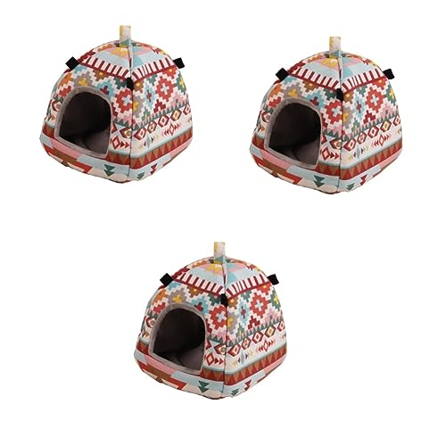 DOITOOL 3 Stücke Haustier Käfig Bett Hängematte Weiche Warme Zelt Für Hamster Eichhörnchen Mäuse Ratten Komfortable Material Couch Auto von DOITOOL