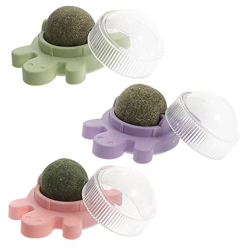 DOITOOL 3st Katzenminze Bälle Katzenminze Leckbare Bälle Katzenminze Für Haustiere Katzenbissspielzeug Kätzchen Kauspielzeug Katzenminze Wandball Katzenfutter Lutscher Rotieren Beissen PVC von DOITOOL