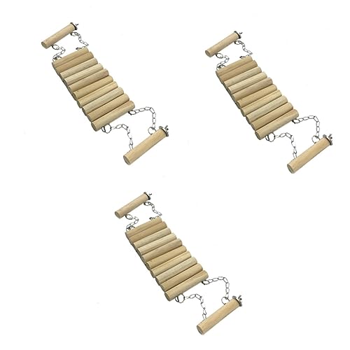 DOITOOL 3St großes Vogelspielzeug Tierspielzeug Vogelspielzeug aus Holz Vogelschaukel Spielzeug Spielzeuge Hamster Vogelkletterbrücke Vogel Papagei Spielzeug hölzern Haustier Leiter Bambus von DOITOOL