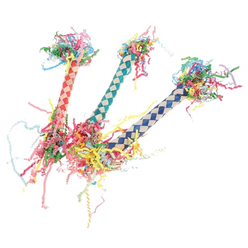 DOITOOL Spielzeuge 3st Sittich Balance Zug Spielzeug Cokatoos-kauspielzeug Papageienspielzeug Aufhängen Zerreißspielzeug Für Papageien Interaktives Papageienzubehör Hölzern Vögel von DOITOOL