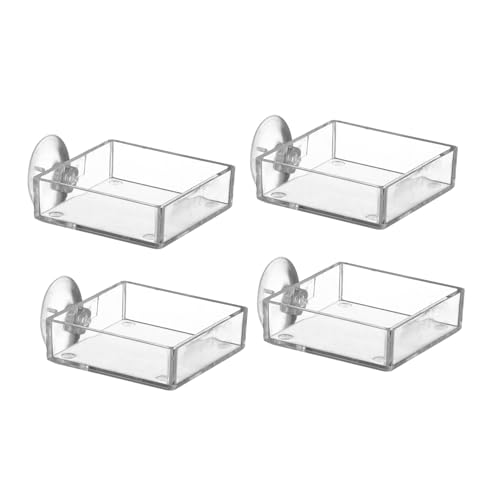 DOITOOL Glasbehälter 4 Stück Fressnapf Aus Der Luft Acrylgarnelen-Feeder Futterschale Für Garnelenbecken Glasschale Klarer Behälter Futterring Für Fische Tier Lebensmittel Schnecken von DOITOOL