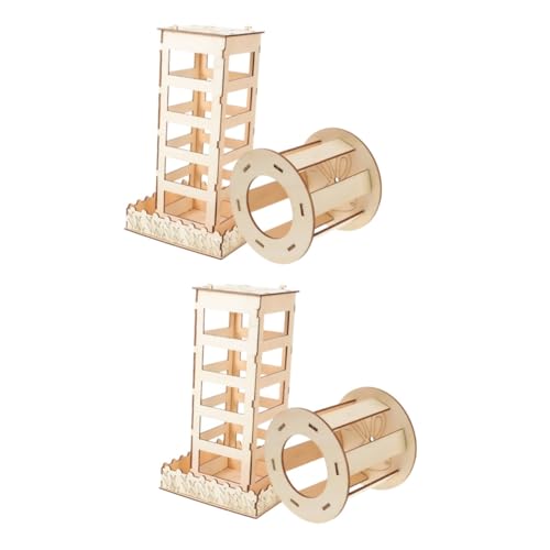 DOITOOL 4 Stück Hasengrasständer Kaninchen Krippe Aus Holz Hasen-heu-futterspender Meerschweinchen Futterautomat Aus Holz Hasenkäfig Heufutterautomaten Hölzern Doppelter Zweck Halterung von DOITOOL
