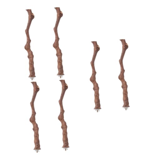 DOITOOL 6 STK Weinstock Vogels tation Bar Stange für Papageienständer Vogelbarsch Vogel Stehen Spielzeuge Spielset aus Holz Papageienbarsch Vogelständer aus Holz Haustier Pole Protokoll von DOITOOL