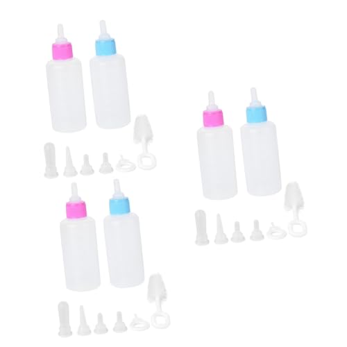 DOITOOL 6 Sätze Haustier-futterflaschen-Set 60 Ml Milchflasche Baby-kätzchen-zubehör Babyflasche Welpe Katzensaugflasche Neugeborene Flaschen Neugeborenen-kit Pp Siebenteiliges Set Pflege von DOITOOL