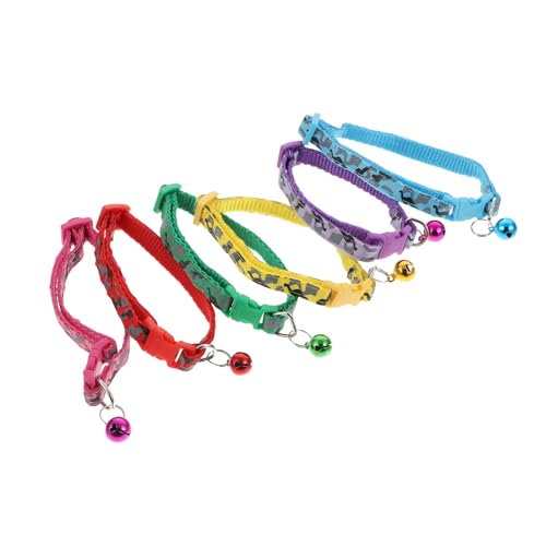 DOITOOL 6st Haustierhalsband Kätzchenhalsband Bedrucktes Hundehalsband Heimtierbedarf Für Kleine Hunde Welpenhalsband Mit Glocke Für Hunde Sicherheitsschnalle Nylon Kleiner Hund von DOITOOL