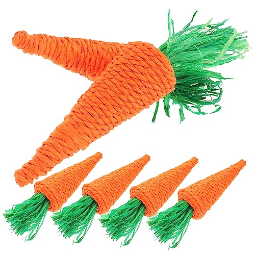 DOITOOL 6 Stücke Molaren Karotte Spielzeug Ostern Bunny Haustier Kauen Spielzeug Sicher Woven Molaren für Kaninchen von DOITOOL