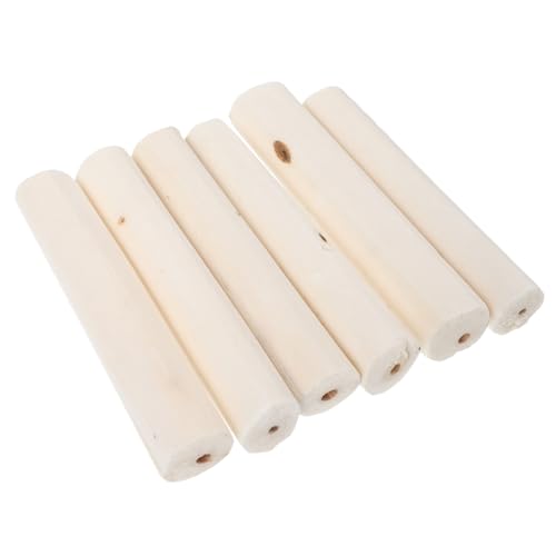 DOITOOL 6st Papagei Kauspielzeug Zahnstäbchen Für Vögel Vogelspielzeug Aus Weichem Holz Nymphensittich-kauspielzeug Leckerli-Sticks Für Vögel Mini-chip Teil Essbar Hölzern Käfig Weiß von DOITOOL