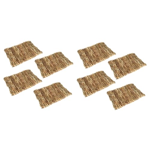 DOITOOL 8 STK Hamster Rattengrasmatte Hasenbettwäsche Hasengrasmatte Kauspielzeug Häschen-Gras-Pads Häschen Gewebtes Bett Nest Für Kleine Haustiere Netz Meerschweinchen Weben Hölzern von DOITOOL