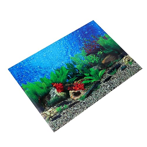 DOITOOL 3D-Aufkleber Aquarium-Hintergrundaufkleber Aquarium Hintergrundaufkleber 3D-Plakat Aufkleber für Aquarien Aquarium Kulisse doppelseitig Poster Plastikfolie Applikationen Dekoration von DOITOOL