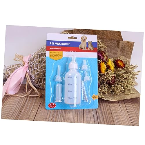 DOITOOL Pflegebedarf für Welpen Flaschen Baby-Kätzchen-Zubehör Welpen-Kit katzensaugflasche Flasche aus Silikon babyflasche Haustier klein Nuckelflasche 6-teiliges Set Suite von DOITOOL