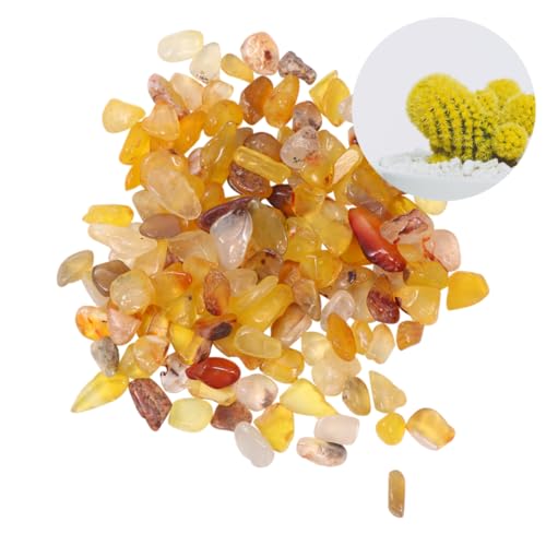 DOITOOL Blumentopf Ornament Crushed Citrine Farbige Ziersteine Unregelmäßig Geformte Steine Getrommelte Quarzspäne Polierter Kies Aquariumfelsen Vasen in Großen Mengen Achat Schüttgut Chip von DOITOOL