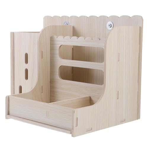 DOITOOL Futterstelle für Kaninchen Holzhalter Kaninchenhalter Wasserkessel Essen Wasserkocher Futterspender Häschen-Feeder Multifunktion Grasrahmen Kleine Tiere Heu Hase von DOITOOL