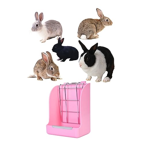 DOITOOL Chinchilla Grasständer Kaninchenkrippe Meerschweinchen Futter Hasengrasregal Meerschweinchenhalter Futterautomat Für Hamster Häschen-Feeder Stapeln Futternapf Rosa von DOITOOL