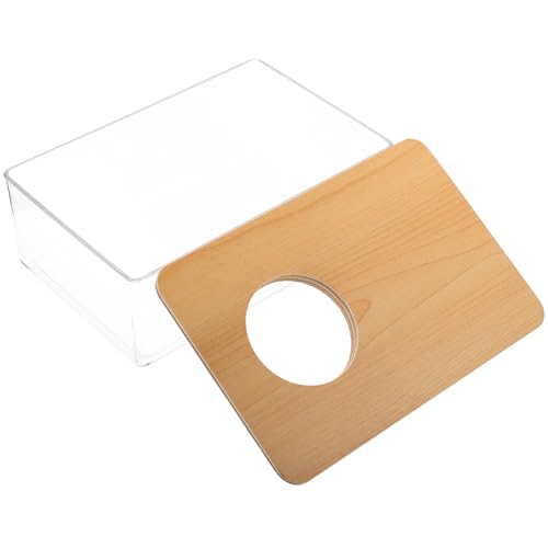 DOITOOL Hamster-Sandkasten Hamsterverstecke Haushalt Hamster Badezimmer Reptiliensand Badewanne Hamster-Accessoire Kleines Hamsterbad Haustier Käfig Badesand Sandbad Container Holz von DOITOOL