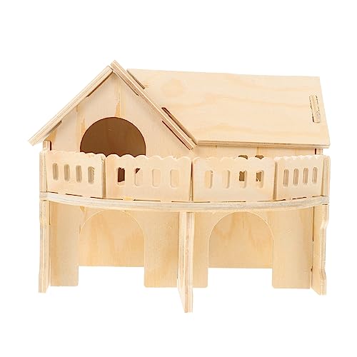 DOITOOL Hamsterhaus Hamster-Verstecknest Hamsterversteck Holz Haustier-Brückenhaus Spielzeuge Haustier schlafhaus Hamsterspielzeug hölzern Haustierbett Hamsternest Haustierhaus Zubehör von DOITOOL