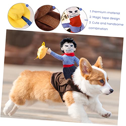 DOITOOL Hasen-Outfits Hundekleidung Hundekostüme Hunde-Cowboy-Kostü Katzen-Outfits Kleider Haustierbekleidung Haustier-Reiter-Anzug Golden Retriever Verwandlungs-Outfit Marionette von DOITOOL