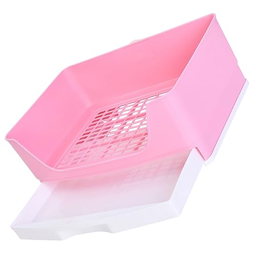 DOITOOL Kaninchentoilette Katzentraining Katzentoilette Für Kleine Haustiere Töpfchen-ecktoilette Trainingstoilette Für Kleine Haustiere Schublade Plastik Rosa von DOITOOL