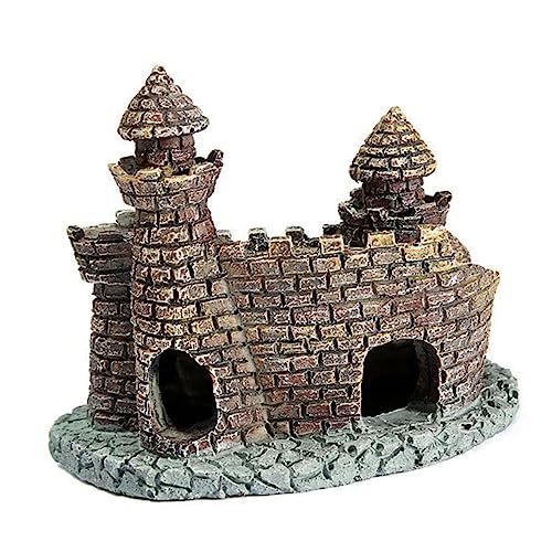 DOITOOL Antike Schlosslandschaft Fischversteck Ornament Aquatische Fischtankdekoration Betta Fischtankzubehör Aquariumdekoration Schlossversteck von DOITOOL