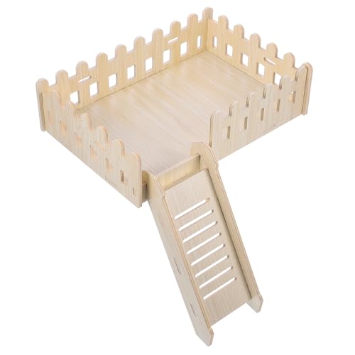 DOITOOL Meerschweinchen-Labyrinth Hamster-Holzbrücke Plattform aus Vogelholz Spielzeuge Hamster Spielzeug versorgung Angebot an Hamsterkäfigen Massivholz der Zaun Igel von DOITOOL