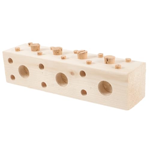 DOITOOL Holz Papagei Kauen Spielzeug Vogel Snack Loch Vogel Puzzle Futtersuche Spielzeug Papagei Unterhaltung Spielzeug von DOITOOL