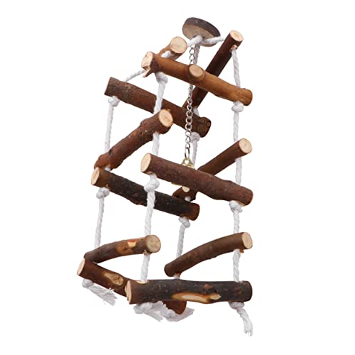 DOITOOL Holzschaukel Für Vögel Dreilagiges Papageienspielzeug Aus Baumwollseil Mit Metallverschluss Für Käfig Und Garten Kletter Spielspaß Für Kleine Haustiere DOITOOL Holzschaukel Für Vögel Dreilagiges Papageienspielzeug Aus Baumwollseil Mit Metallverschluss Für Käfig Und Garten Kletter Spielspaß Für Kleine Haustiere von DOITOOL