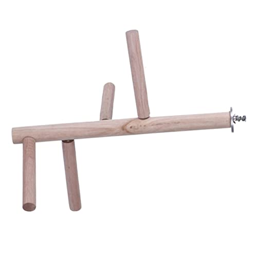 DOITOOL Holzspielzeug Parrot Stand Stick Nymphen-Spielzeug Vogelbarsch Spielzeug Für e Vogelstangen Für e Vogelspielplatz Rotieren Vogelkäfig Rahmen Balance Hölzern von DOITOOL