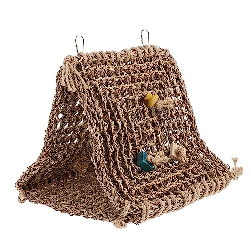 DOITOOL Rattan-Vogel-hängematte Guinea Schlafsack Käfig Meerschweinchen Folipurba Plüschtier Vogel Schlaf Chinchilla Käfig Hamster Hängen Käfig Hamster Bettwäsche Seetang Bettauskleidungen von DOITOOL