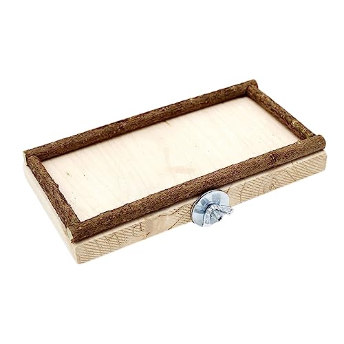 DOITOOL Papagei Bord Spielzeug 10x15cm Holz Fütterung Box Vogel Plattform Für Nymphensittiche Papageien von DOITOOL