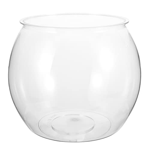 DOITOOL Transparente Fischschale, Kunststoff-Fischtank, rundes Goldfischtank, Aquarien, Vase, Pflanztanks für Tafelaufsätze, Heimdekoration (24 cm) von DOITOOL