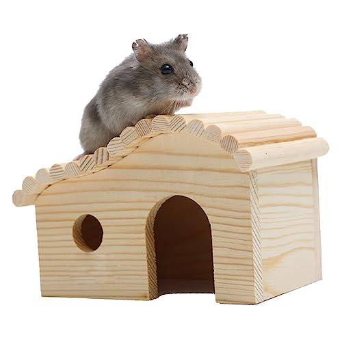 DOITOOL Hamsterhaus Hamsterhäuser Holzhütte Versteck für Hamster Haustier Spielzeug Hamsterversteck Hamsterhütte hölzern Holzhaus schlafendes Nest Protokoll von DOITOOL