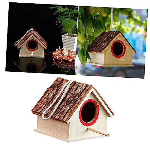 DOITOOL Wandhaken Dekorativ Kolibri- Vogelfütterer en Aus Holz Bemalbare Vogelhäuser Selber Machen Weihnachtsbaum-Desktop-dekore Futtervogelhaus Bambus Zuchtbox Vogelkäfig von DOITOOL