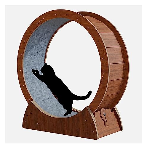 Laufrad Für Katzen, Katzenlaufrad, Laufband for Katzen – Kaffeefarbe, stabiles Katzen-Riesenrad for Abnehmen for Katzen, Hamsterrad-Stil(100cm/39.4") von DOKERS