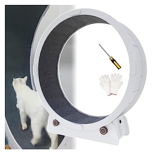 Laufrad Für Katzen, Katzenlaufrad, Robustes Laufrad for Katzen mit Handschuhen und Montagewerkzeugen, sicheres Laufrad for Katzen/Hamsterrad(100cm/39.4") von DOKERS